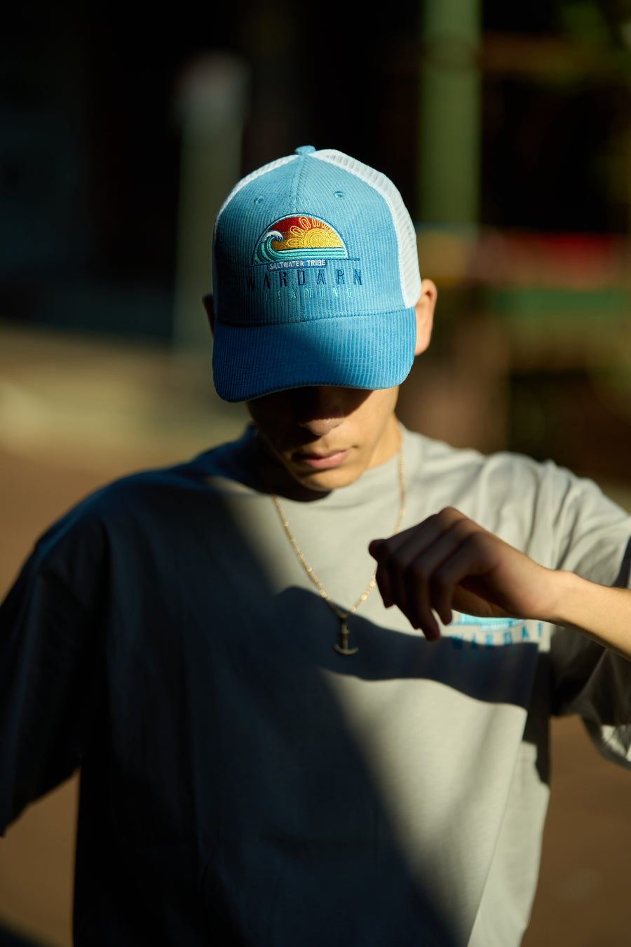 Trucker Hat - Mesh - Blue, Black & Pink