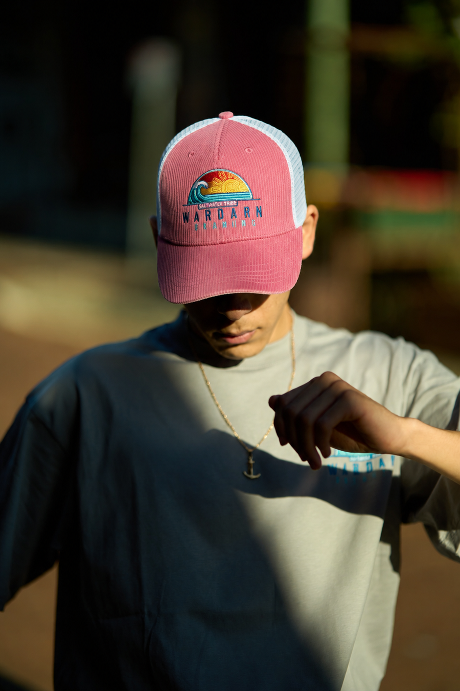 Trucker Hat - Mesh - Blue, Black & Pink