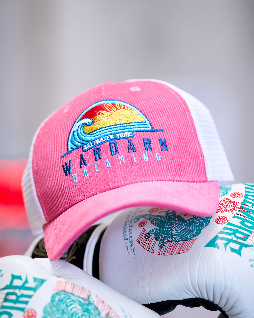 Trucker Hat - Mesh - Blue, Black & Pink