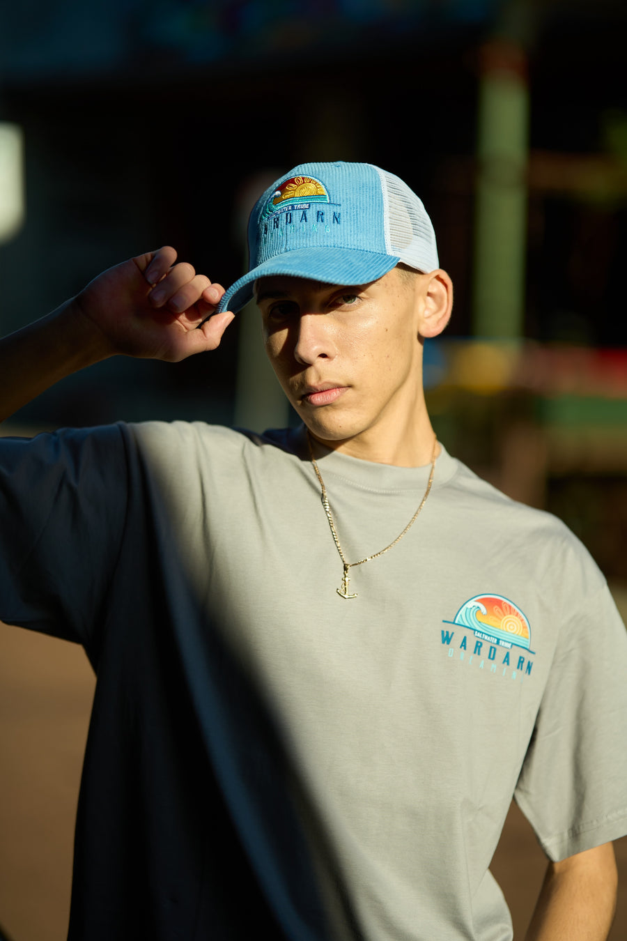 Trucker Hat - Mesh - Blue, Black & Pink