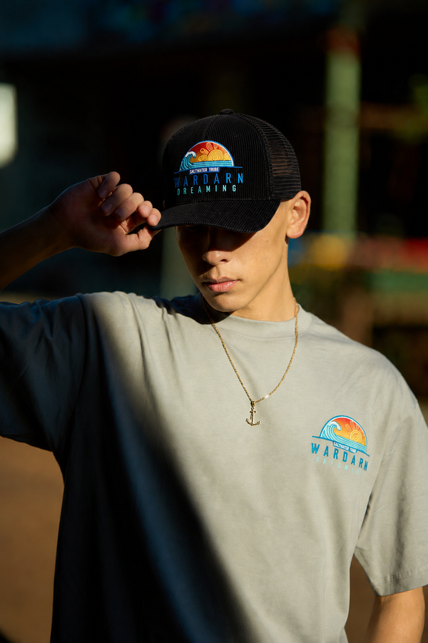 Trucker Hat - Mesh - Blue, Black & Pink